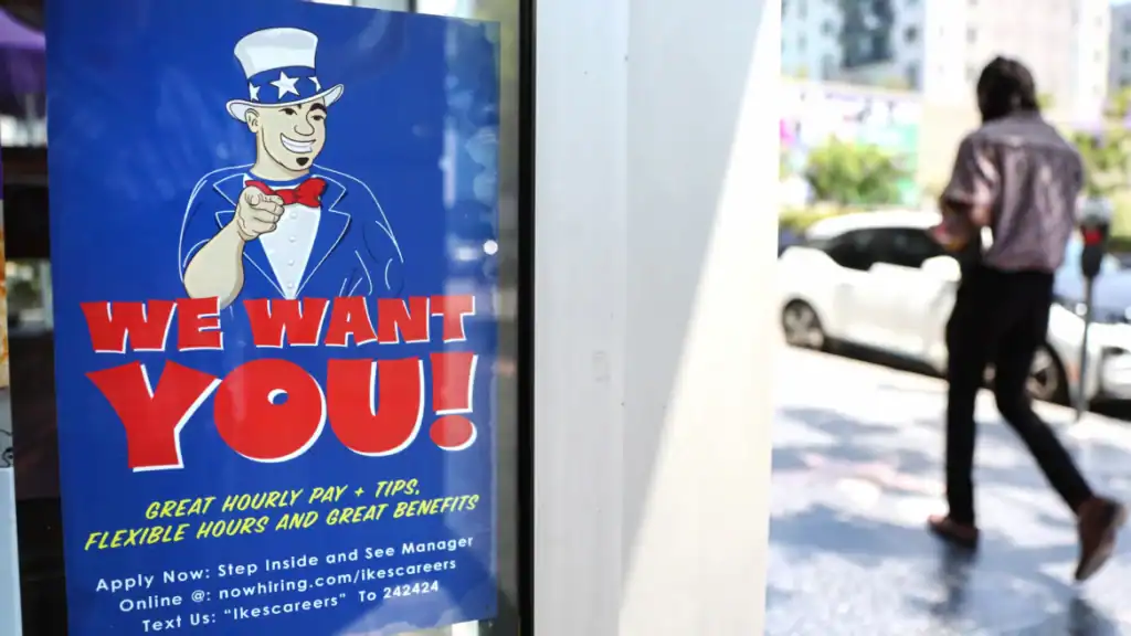 Hiring poster with cartoon Uncle Sam saying “We Want You!” 