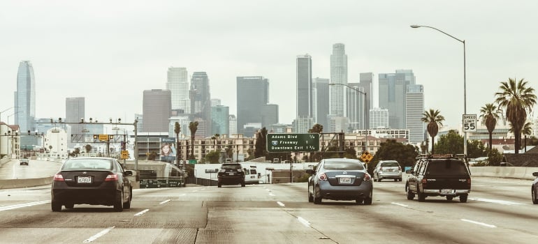 LA’s busy freeway is a common sight as residents navigate the urban sprawl in the middle of the discussions of the LA Exodus.