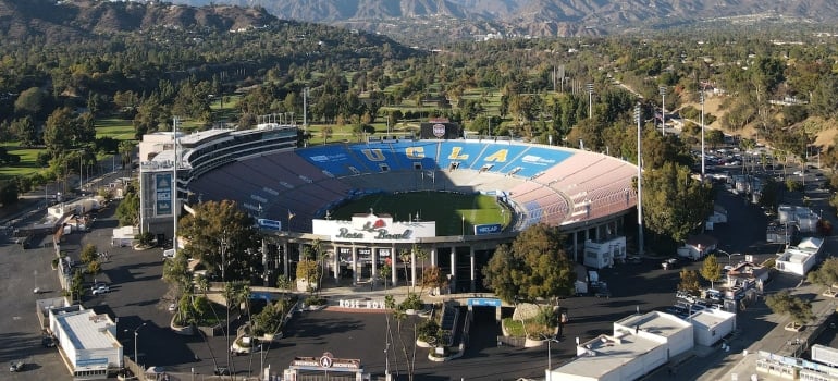 One of the most famous things in Pasadena is the multipurpose Rose Bowl Stadium.