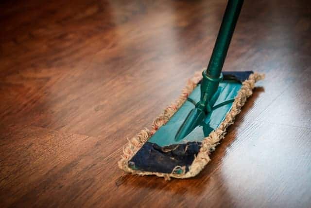 Use water and vinegar to clean the floors.