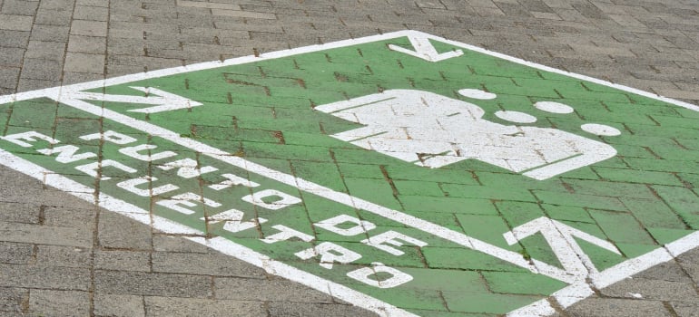 Across California, there are painted signs on the streets with instructions for earthquakes.
