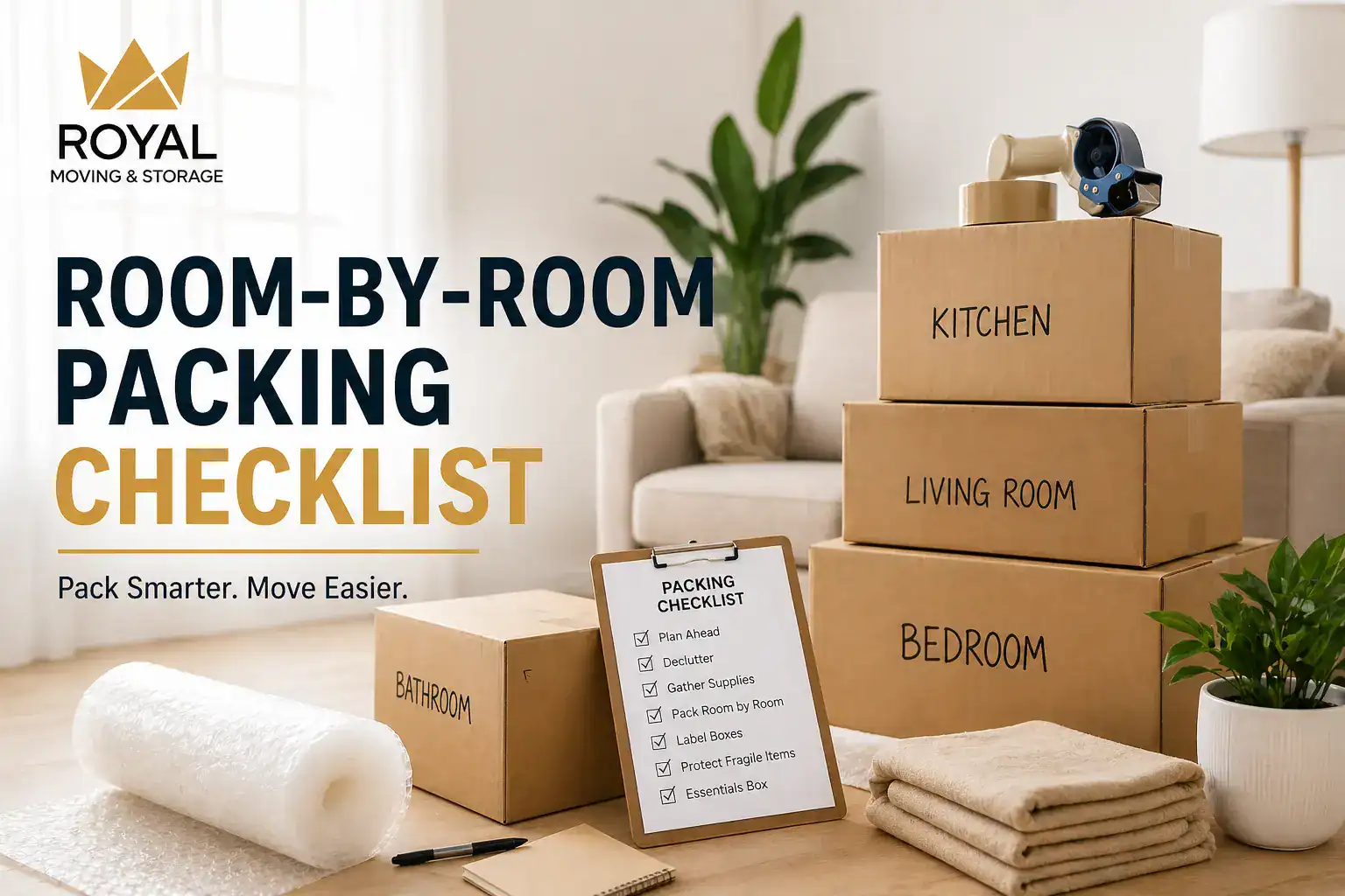 Room-by-Room Packing Checklist for Moving